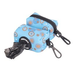 a light blue dog poop bag